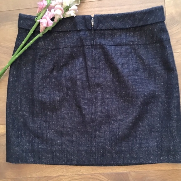 🌸 JCREW LINED SHIMMER THREAD NAVY BLUE SKIRT NO FLAWS - Picture 8 of 11